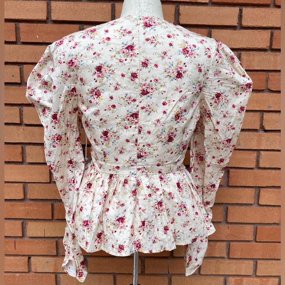 NWT Hyacinth House Floral Peplum Blouse Size XS - Picture 7 of 16